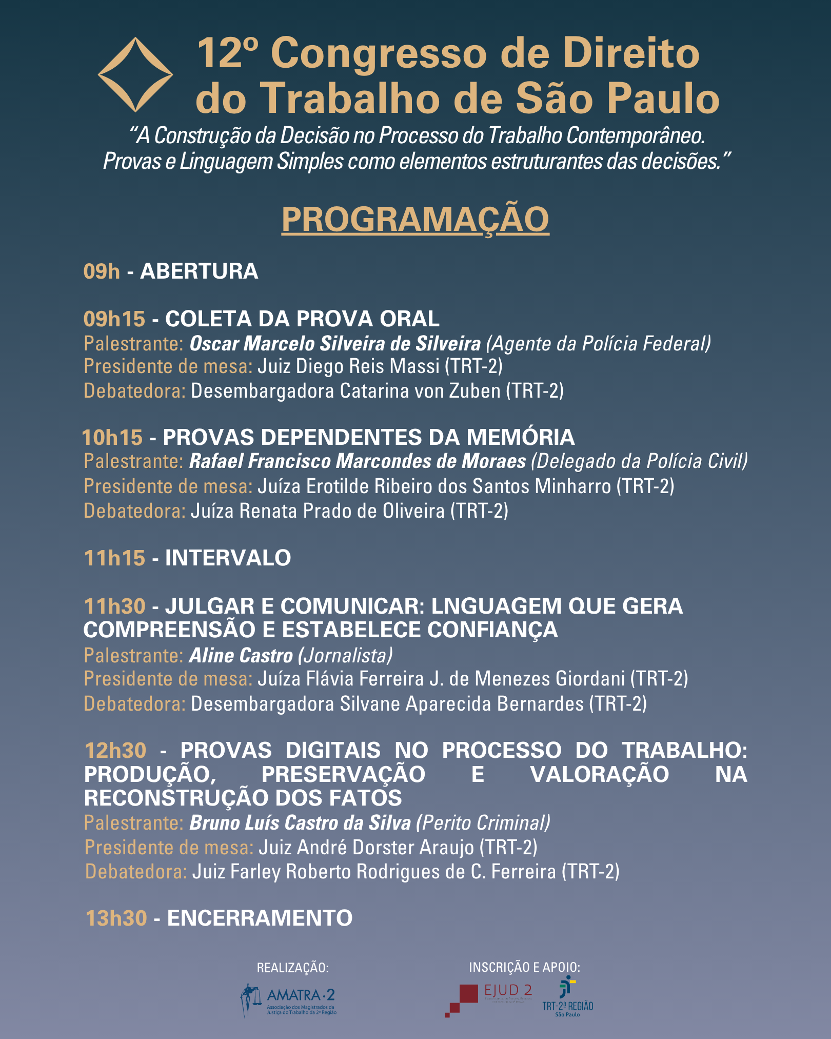 12º Congresso de Direito do Trabalho programacao insta